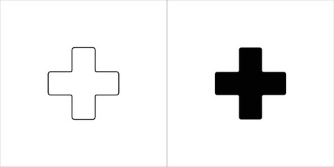 Obraz premium Plus sign icon in outline and filled style