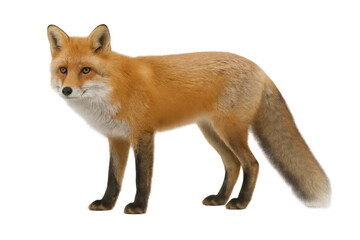 Obraz premium Red fox standing with transparent background, cutout animal