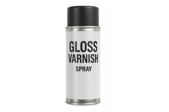 Gloss varnish spray can aerosol product for finishing