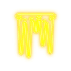 Yellow Icicles Icon with Radiant Frozen Edges for Winter Roof Trim and Seasonal Decoration