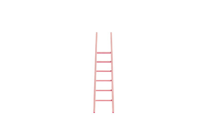 Simple pale pink ladder against a black backdrop, with a slightly textured aesthetic