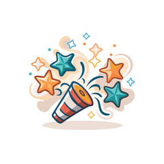 Obraz premium Confetti popper with stars