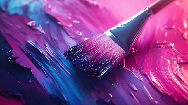 Vibrant Oil Paint Brush Abstract Color