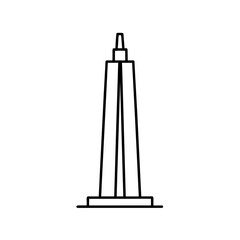 Illustration of a tall simple building silhouette