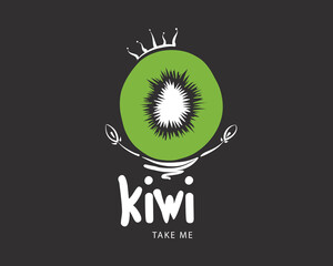 Creative vector kiwi fruit logo