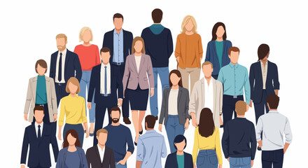 A large and diverse group of people standing together.