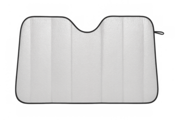 Car sun shade protecting windshield from heat