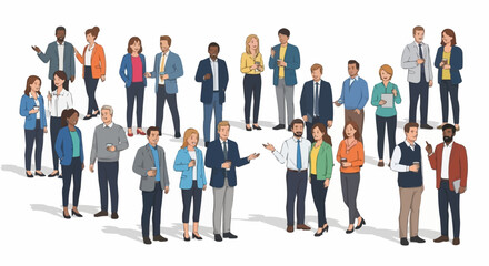 Diverse group of people standing together, representing community and unity.