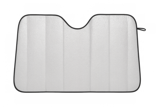 Car sun shade protecting windshield from heat