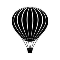 Naklejka premium hot air balloon silhouette with basket