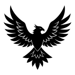 modern eagle silhouette with sharp flying wings