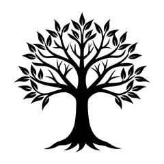 Obraz premium tree silhouette with intricate branches design