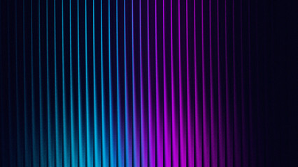Abstract vertical lines of glowing neon blue and purple light creating a futuristic digital background effect