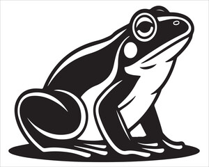 Tropical Frog Illustration in Black and White Style