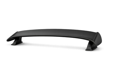 Black car rear spoiler improving vehicle aerodynamics