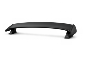 Black car rear spoiler improving vehicle aerodynamics