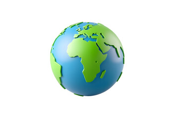 Fototapeta premium Stylized globe of earth isolated on transparent background