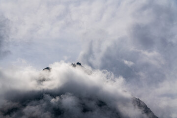 Panoramic view of the Swiss Alps in autumn.