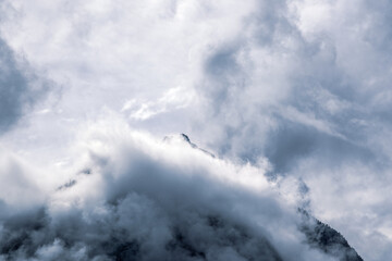 Panoramic view of the Swiss Alps in autumn.