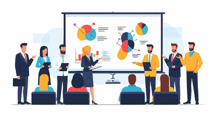 Business Presentation with Charts and Team Collaboration.