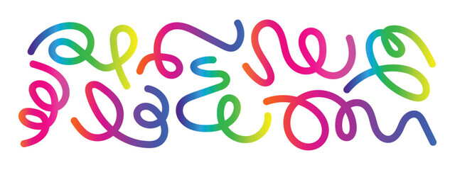 Colorful Rainbow Abstract Gradient Shapes icon set vector. Graphic Pattern with Wavy Lines symbol. vector illustration.