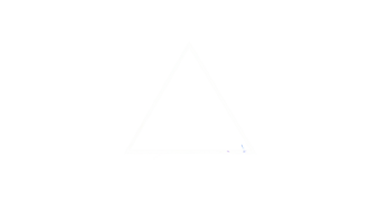 A white outlined triangle centered on a black background, slightly pixelated