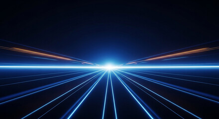 Abstract blue starry background with glowing lines and energy burst patterns