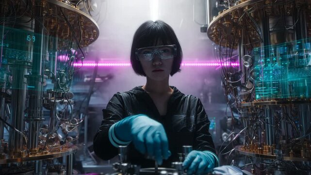研究者が量子プロセッサーを調整する