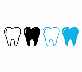 Set of tooth icons dental care vector illustration isolated on white background