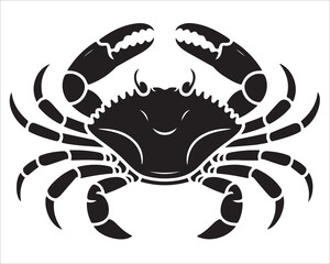 Black and White Crab Silhouette for Logo or Tattoo