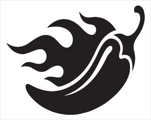 Hot Pepper Fire Icon Vector for Food and Heat Concept