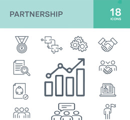 Partnership and Collaboration Icons | Business Agreement and Teamwork Vector Set