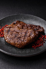 Food, grilled beef steak, roast meat for lunch. Grilled beef steak
