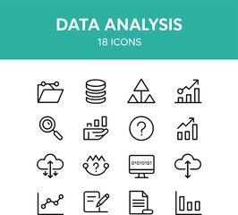 Data Analysis and Statistics Icons | Analytics, Research, and Business Intelligence Vector Set