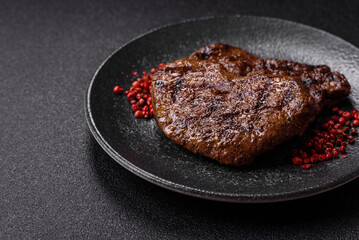 Food, grilled beef steak, roast meat for lunch. Grilled beef steak