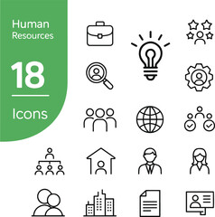 Human Resources Line Icons | Recruitment, Employee Management, Teamwork Vector Set