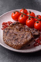 Food, grilled beef steak, roast meat for lunch. Grilled beef steak