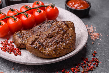 Food, grilled beef steak, roast meat for lunch. Grilled beef steak