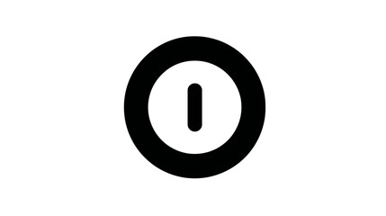 Black Power Button Icon. Universal On/Off Switch Symbol for Digital Devices and User Interface.