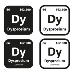 Dysprosium Element vector symbol with atomic number, atomic mass and chemical group block