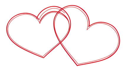 A Beautiful Illustration of Intertwined Hearts, Symbolizing Love, Connection, and Affection isolated on transparent background for Romantic Expressions.