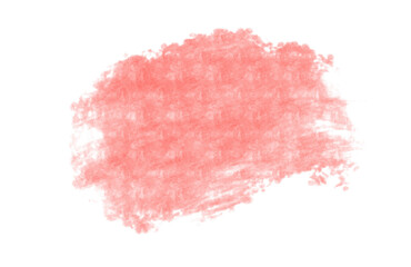 Hand made Salmon pink watercolor brush stroke abstract paint stain for graphic design isolated on white background