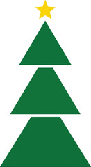 Fototapeta premium Abstract green Christmas tree vector illustration with holiday decorations