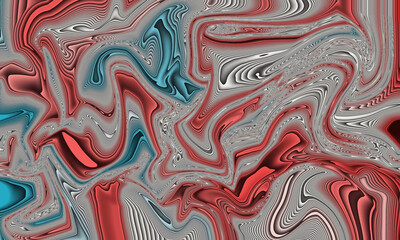 Abstract swirling paint texture with red blue and gray colors