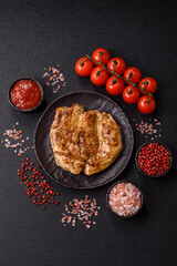 Food, grilled pork steak, roast meat for lunch. Grilled pork steak