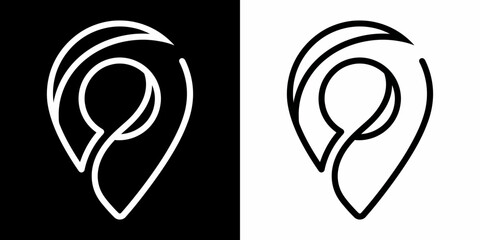 Modern location pin icon with sleek design for maps and navigation apps, a fresh and simple visual for wayfinding