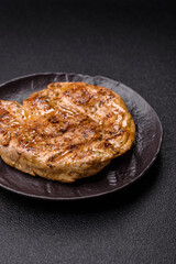Food, grilled pork steak, roast meat for lunch. Grilled pork steak
