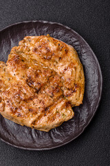 Food, grilled pork steak, roast meat for lunch. Grilled pork steak