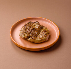 Food, grilled pork steak, roast meat for lunch. Grilled pork steak