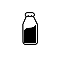 Milk water bottle icon. Dairy vector icon in black solid flat design icon isolated on white background